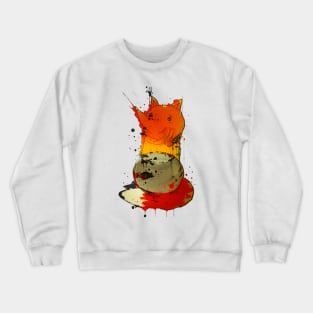 Fox and aquarium, art Crewneck Sweatshirt